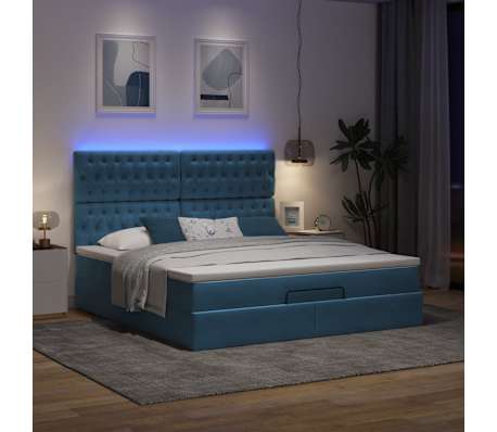 vidaXL Struttura Letto Pouf con Materassi 180x200 cm Velluto