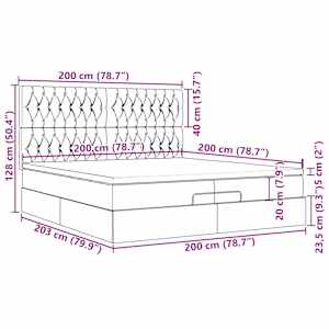 Osmanský rám postele s matrací růžová 200x200cm samet - obrázek 16