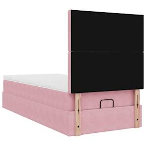 Osmanský rám postele s matracemi růžová 80x200cm samet - obrázek 10