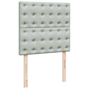 Osmanský rám postele s matracemi světle šedá 90x200cm samet - obrázek 13