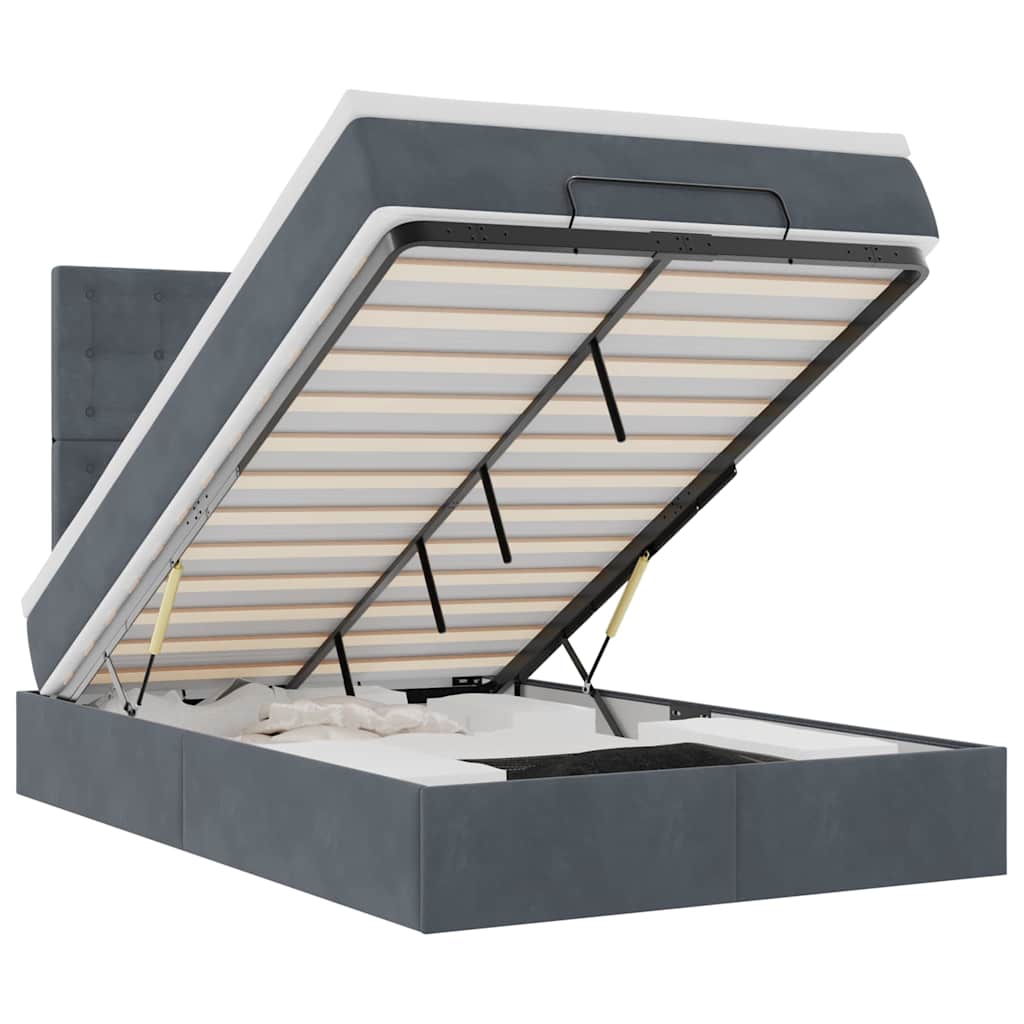 VidaXL Osmanský rám postele s matracemi tmavě šedá 120x190 cm samet