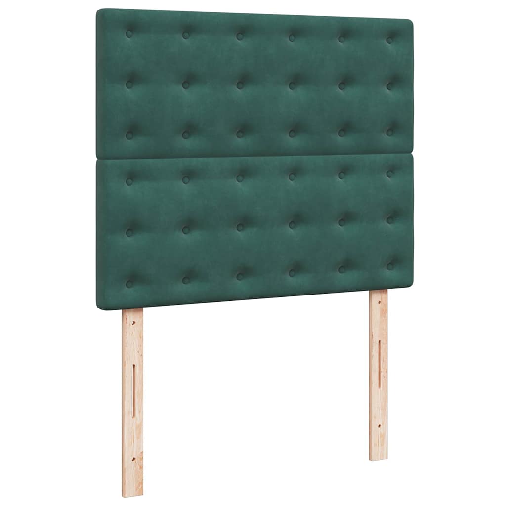 Osmanský rám postele s matracemi tmavě zelená 120x200cm samet - obrázek 13