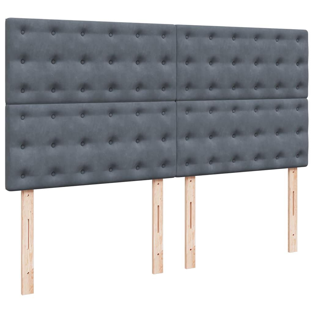 Osmanský rám postele s matracíes tmavě šedá 160x200cm samet - obrázek 15