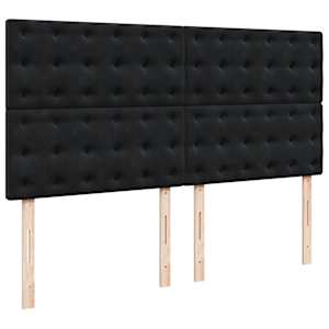 Osmanský rám postele s matracíes černá 160x200cm samet - obrázek 11