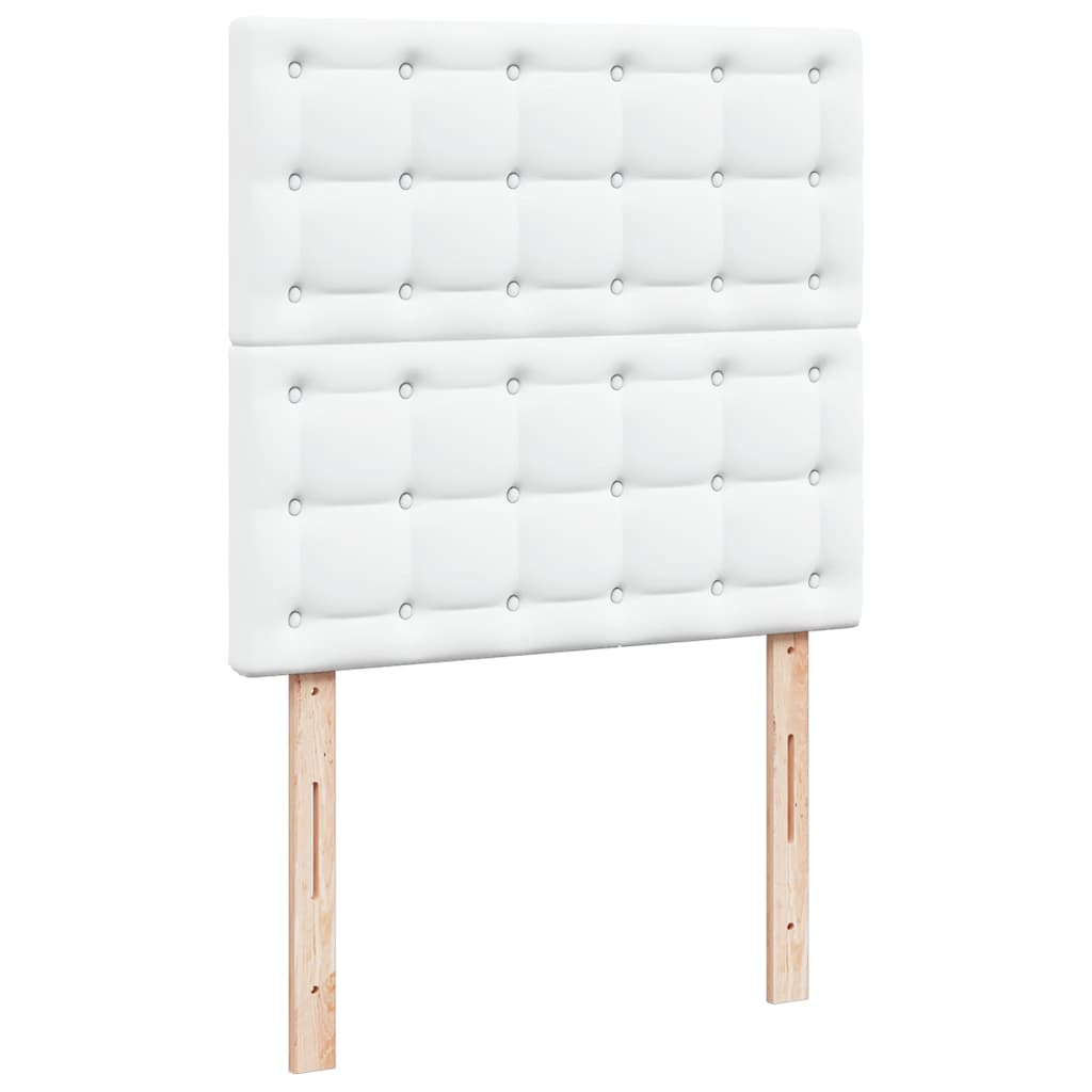 Osmanský postel s matracemi&LED čistě bílý 160x200cm umělá kůže - obrázek 10