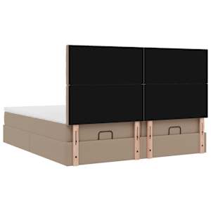 Osmanský postel s matracemi&LED cappuccino 180x200cm umělá kůže - obrázek 13