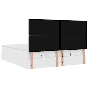 Osmanský rám postele s matracemi bílý 200x200cm umělá kůže - obrázek 8