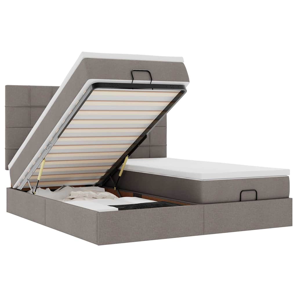 vidaXL Osmanský rám postele s matrací taupe 160x200cm textil