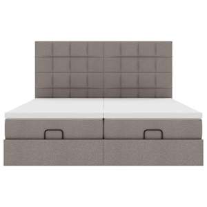 Osmanský rám postele s matrací taupe 160x200cm textil - obrázek 8