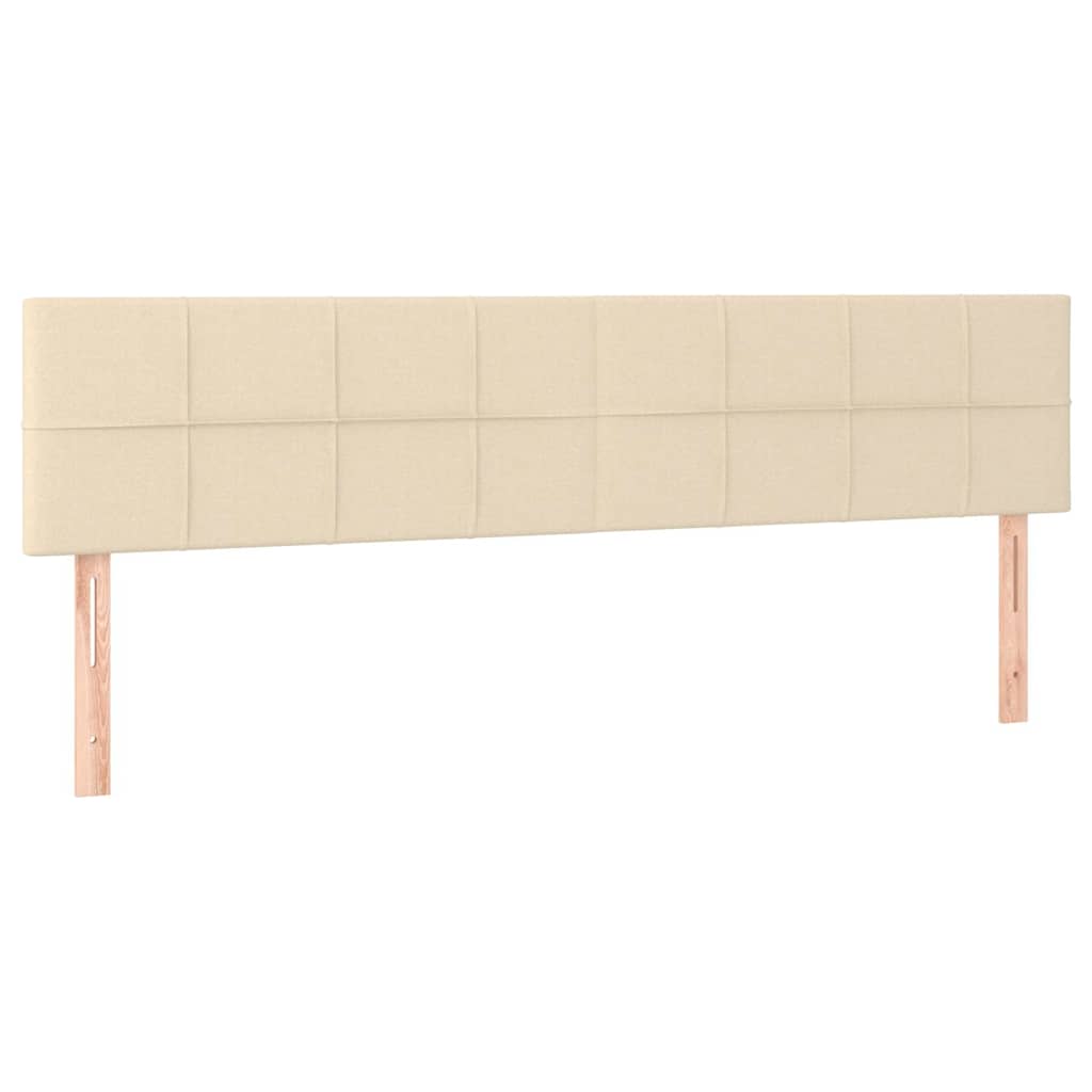 Otomanski posteljni okvir z vzmetnicami krem 160x200 cm blago