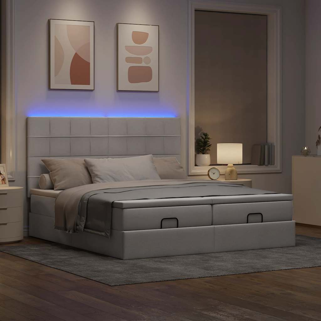 vidaXL Osmanský rám postele s matracíes taupe 200x200cm textil
