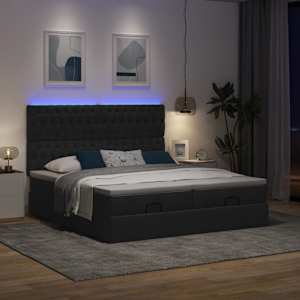 Osmanský rám postele s matrací černá 160x200cm textil - obrázek 3