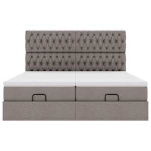 Osmanský rám postele s matrací taupe 160x200cm textil - obrázek 8