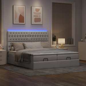 Osmanský rám postele s matrací taupe 180x200cm textil - obrázek 3
