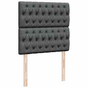Osmanský rám postele s matrací tmavě šedý 200x200cm textil - obrázek 13