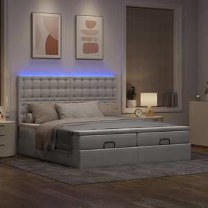 Osmanský rám postele s matrací taupe 160x200cm textil - obrázek 3