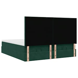 Osmanský rám postele s matracíes tmavě šedá 160x200cm samet - obrázek 10