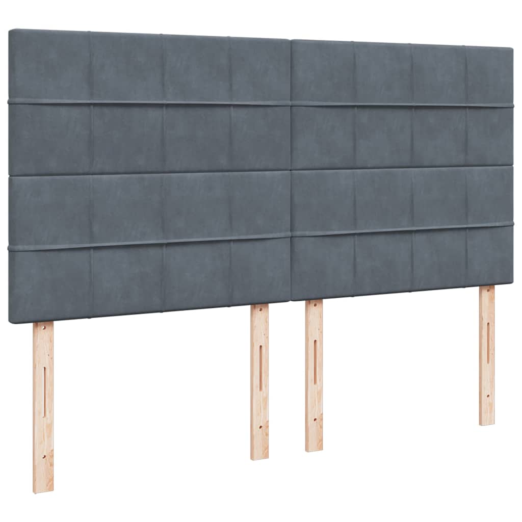 Osmanský rám postele s matracíes tmavě šedá 180x200cm samet - obrázek 13