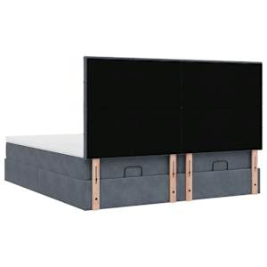 Osmanský rám postele s matracíes tmavě šedá 180x200cm samet - obrázek 10