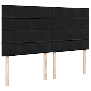 Osmanský rám postele s matrací černý 200x200cm samet - obrázek 13