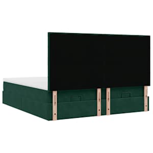 Osmanský rám postele s matrací tmavě zelená 200x200cm samet - obrázek 10