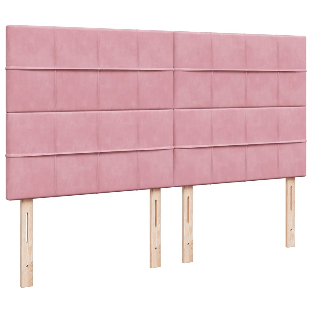 Osmanský rám postele s matrací růžová 200x200cm samet - obrázek 13