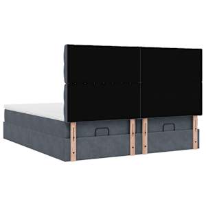 Osmanský rám postele s matrací tmavě šedý 200x200cm samet - obrázek 10
