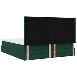 Osmanský rám postele s matracíes tmavě šedá 160x200cm samet - obrázek 10