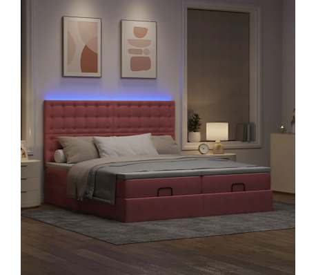 vidaXL Ottom&aacute;n &aacute;gykeret matracokkal r&oacute;zsasz&iacute;n 160x200cm b&aacute;rsony