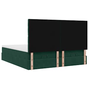 Osmanský rám postele s matrací tmavě zelená 200x200cm samet - obrázek 10