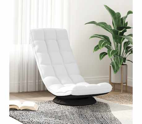 vidaXL Bodenstuhl Drehbar Wei&szlig; 70x51x79 cm Stoff