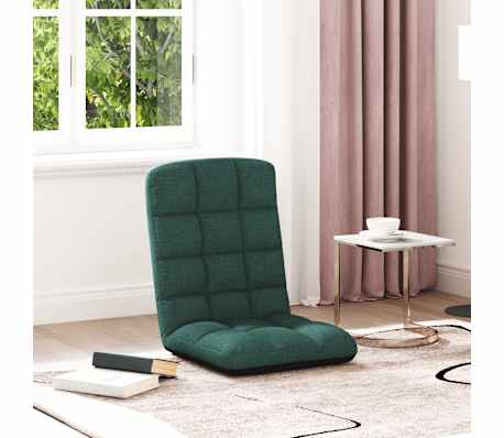 vidaXL Sedia da Terra Pieghevole Verde Scuro 71x51x62 cm in Tessuto