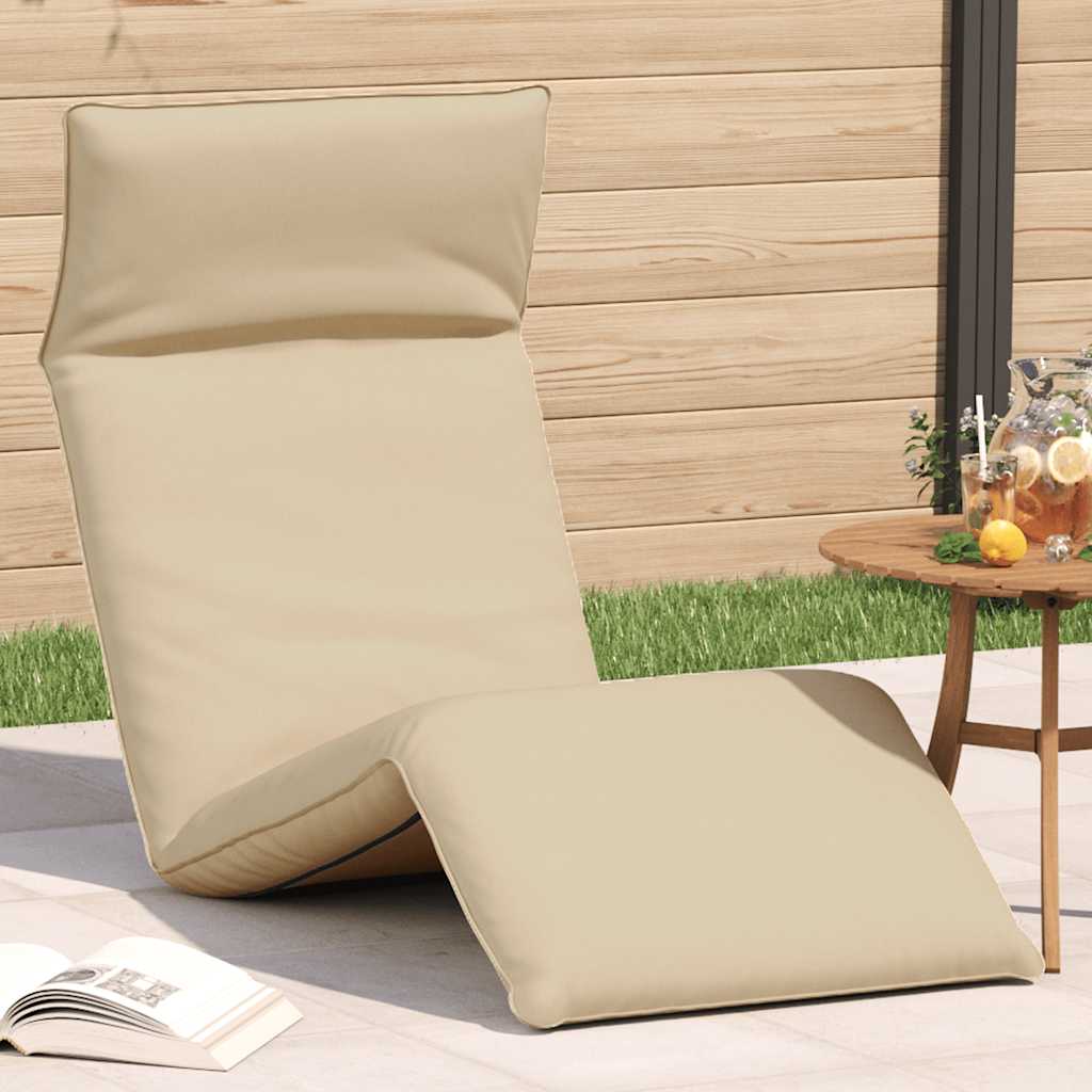 vidaXL Hopf&auml;llbar solstol beige 175x54x8,5 cm oxfordtyg