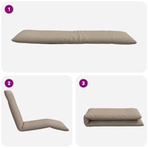 Skládací lehátko, taupe, 175x54x8,5 cm, oxfordská látka - obrázek 7
