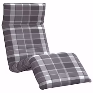 vidaXL kokkupandav p&auml;evitustool hall ruudumustriga 175 x 54 x 8,5 cm Oxford-kangast