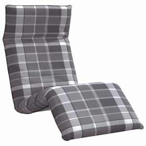 vidaXL kokkupandav p&auml;evitustool hall ruudumustriga 175 x 54 x 8,5 cm Oxford-kangast