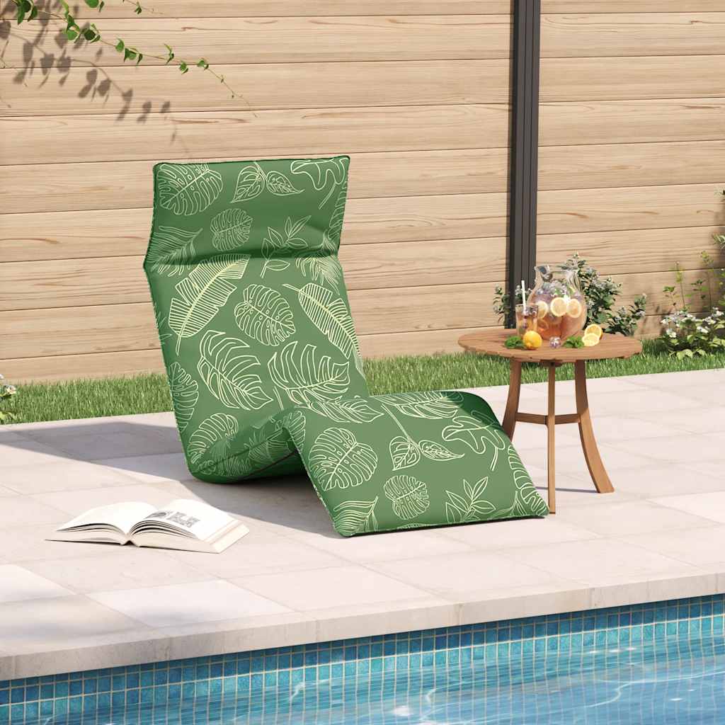 vidaXL Opvouwbare ligstoel Bladpatroon 175x54x8,5 cm Oxford stof