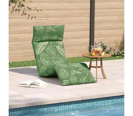 vidaXL Hopf&auml;llbar solstol bladm&ouml;nster 175x54x8,5 cm oxfordtyg