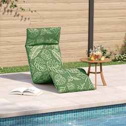 vidaXL Transat pliant en tissu Oxford motif feuilles 175 x 54 x 8,5 cm