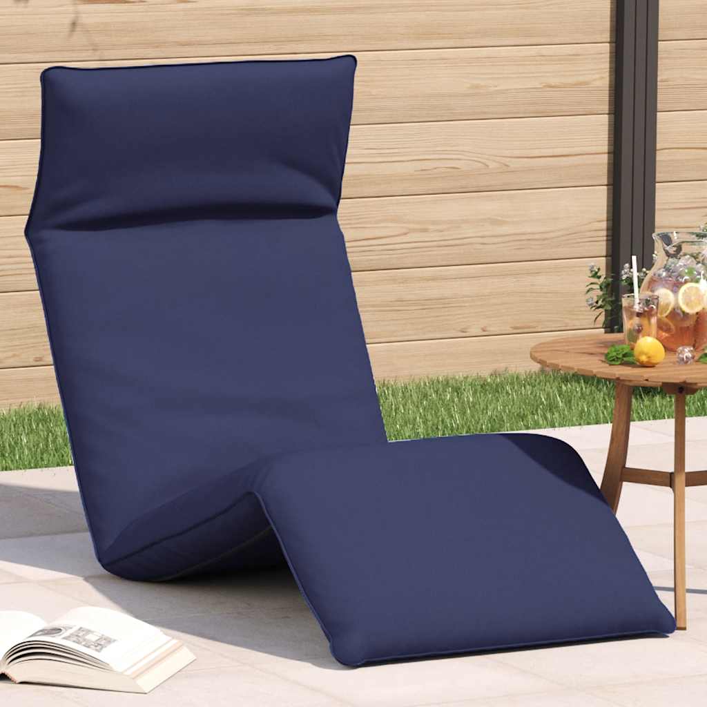 vidaXL Hopf&auml;llbar solstol marinbl&aring; 175x54x8,5 cm oxfordtyg