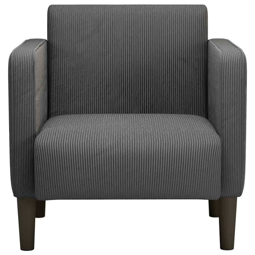 Thumbnail - vidaXL Sessel mit Armlehnen Dunkelgrau 54 cm Cordstoff