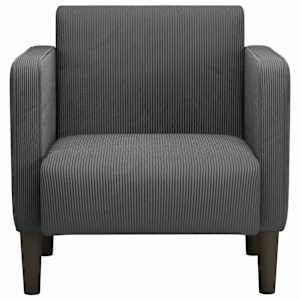 Rozkládací křeslo s područkami tmavě šedé 54 cm manšestr textil - obrázek 3