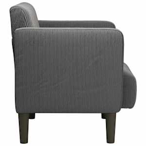 Rozkládací křeslo s područkami tmavě šedé 54 cm manšestr textil - obrázek 4