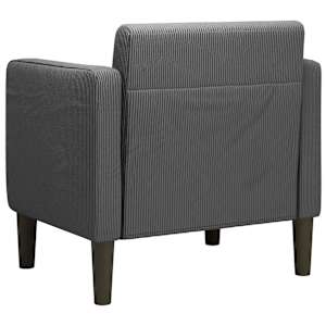 Rozkládací křeslo s područkami tmavě šedé 54 cm manšestr textil - obrázek 5