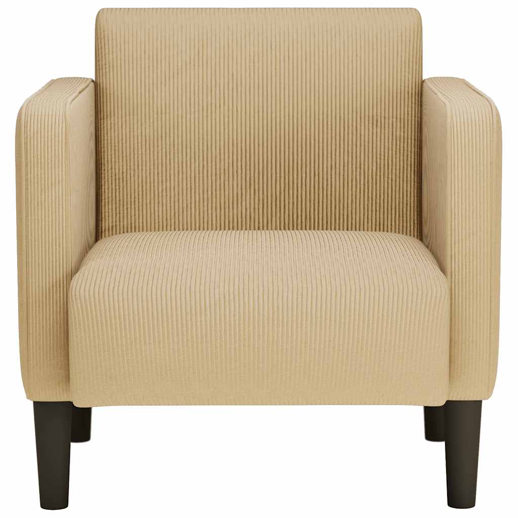vidaXL Fauteuil met armleuningen 54 cm corduroy stof lichtgroen grijs afbeelding