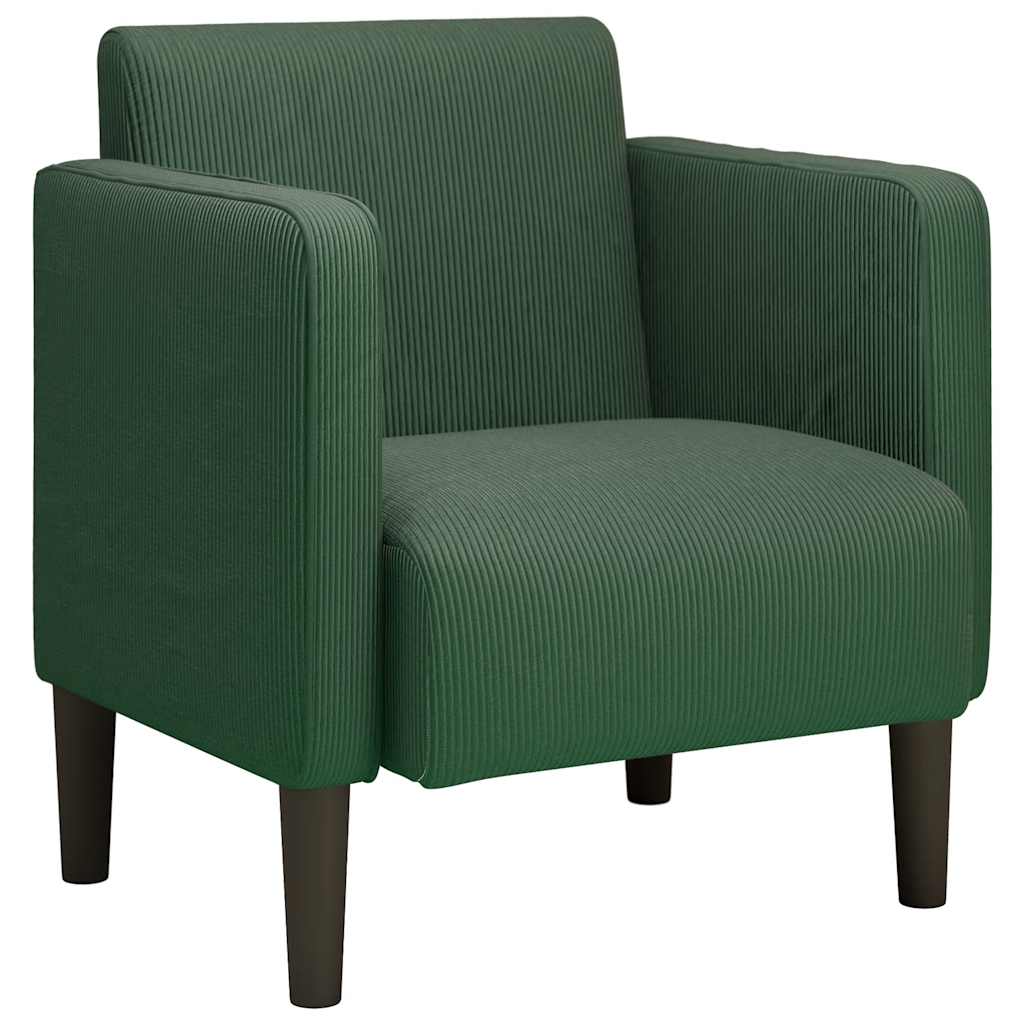 vidaXL Rozkládací křeslo s područkami tmavě zelená 54 cm manšestr