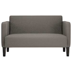 Loveseat Sofa Light Grey 109 cm manšestrová tkanina - obrázek 3