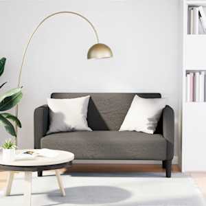 Loveseat Sofa Light Grey 109 cm manšestrová tkanina - obrázek 1