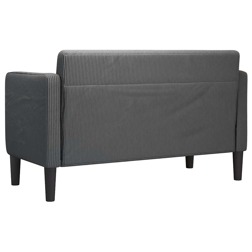 vidaXL Loveseat bank 109 cm corduroy stof donkergrijs grijs, foto 4