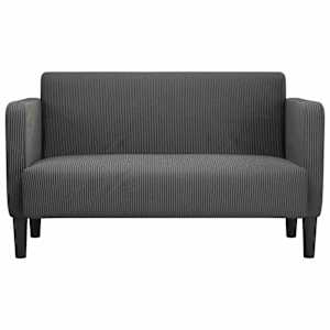 Loveseat Sofa tmavě šedé 109 cm manšestrová tkanina - obrázek 3